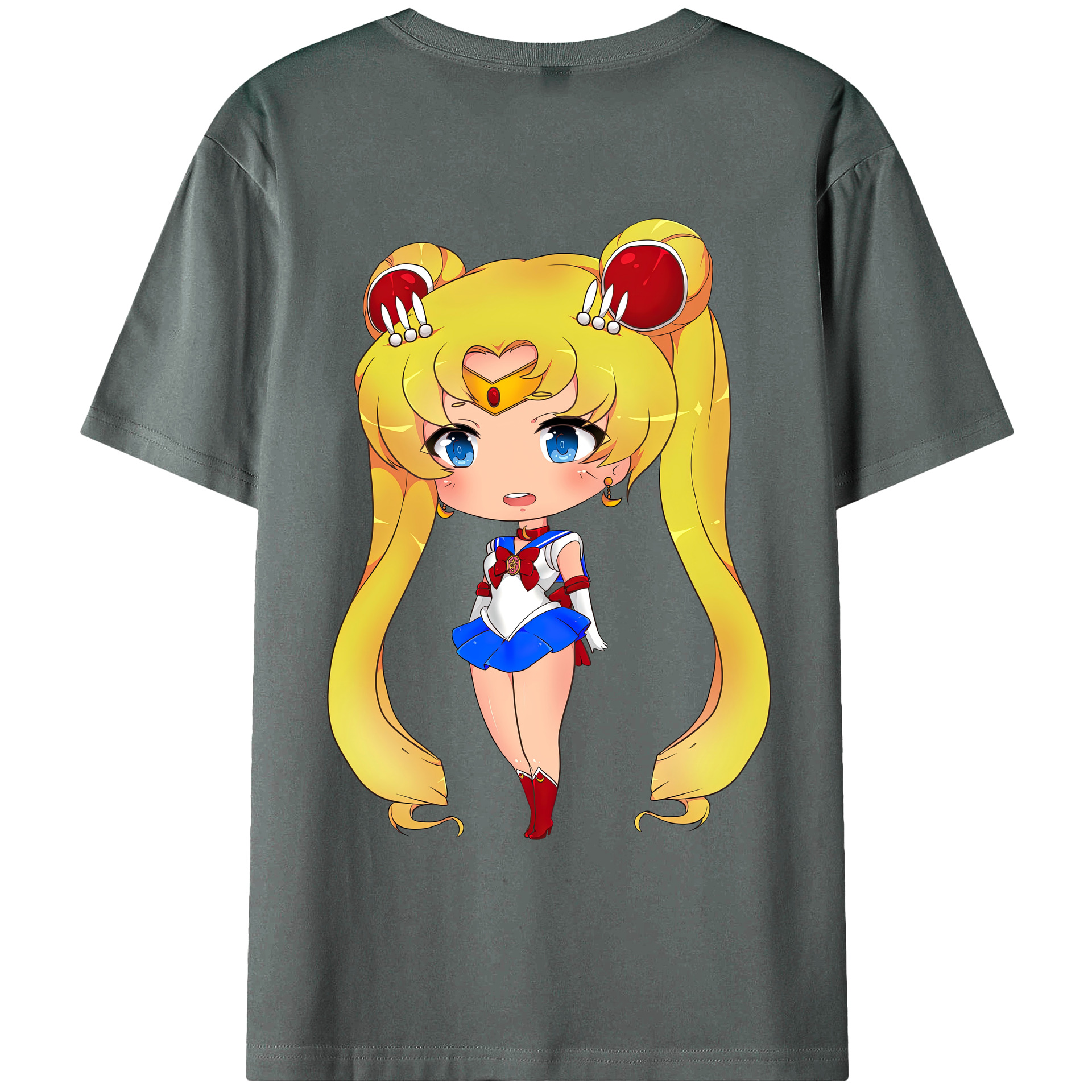 （画像用） 美少女戦士セーラームーン 月野 うさぎ つきの うさぎ Sailor Moon Tsukino Usagi 綿100％ メンズ半袖Tシャツ（バックプリント） 通気性